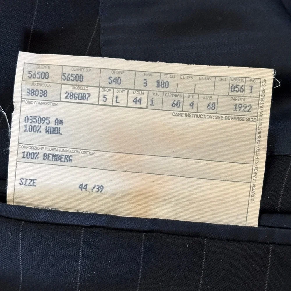 Jos A Bank Signature Collection 100% Wool Pinstripe Sport Coat Sz 44‎ Black